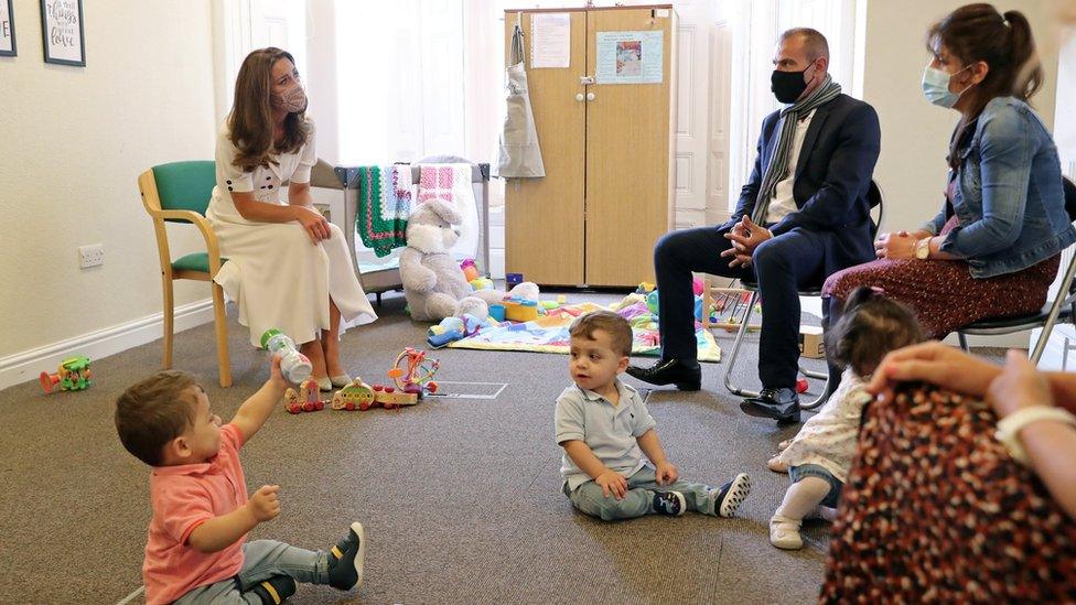 The Duchess of Cambridge at Baby Basics UK