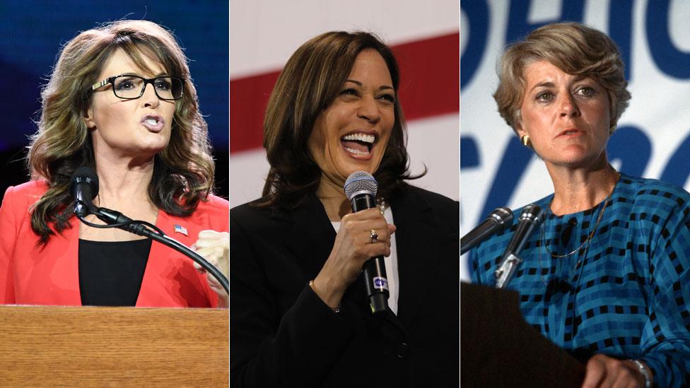 Sarah Palin, Kamala Harris and Geraldine Ferraro