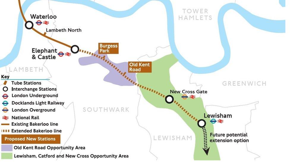 Bakerloo Line extension map