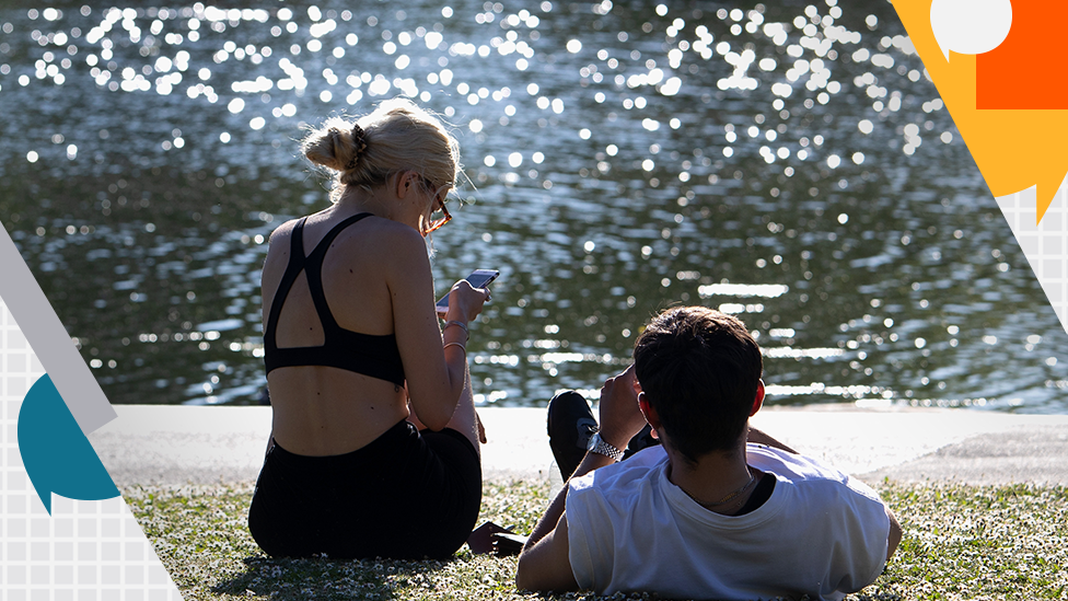 Sunbathing in park