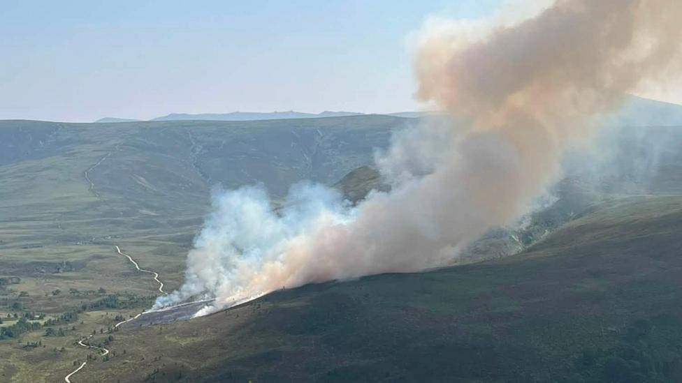 Пожежники борються з лісовою пожежею в національному парку Кернгормс протягом ночі