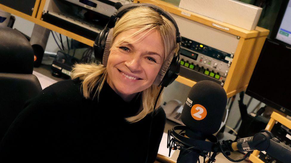 Zoe Ball in the BBC Radio 2 studios in 2019