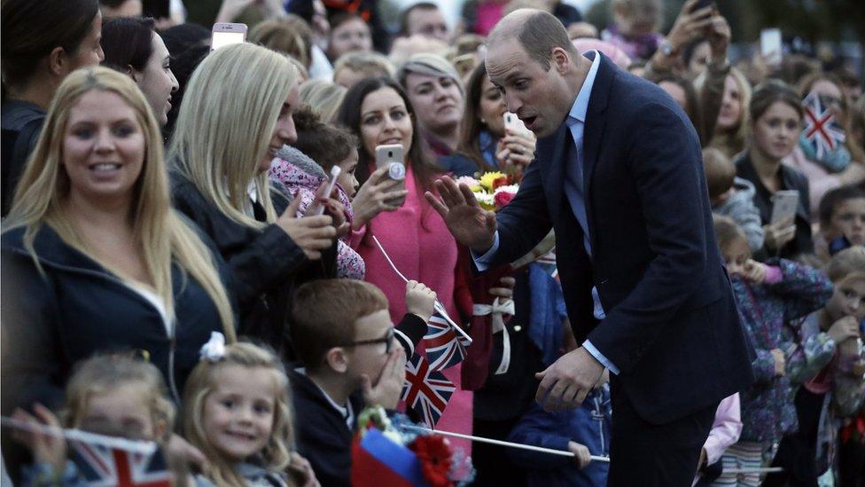 Prince William meets crowds outside RAF Akrotiri base