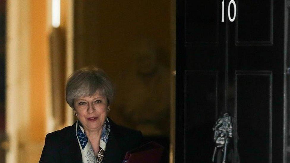 Theresa May leaving No 10 for the State Opening of Parliament