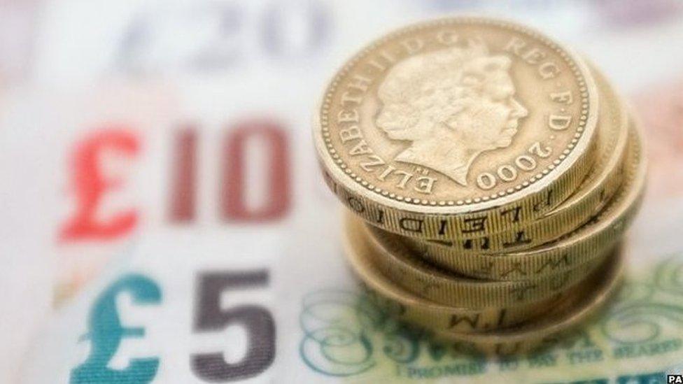 library shot of coins and banknotes