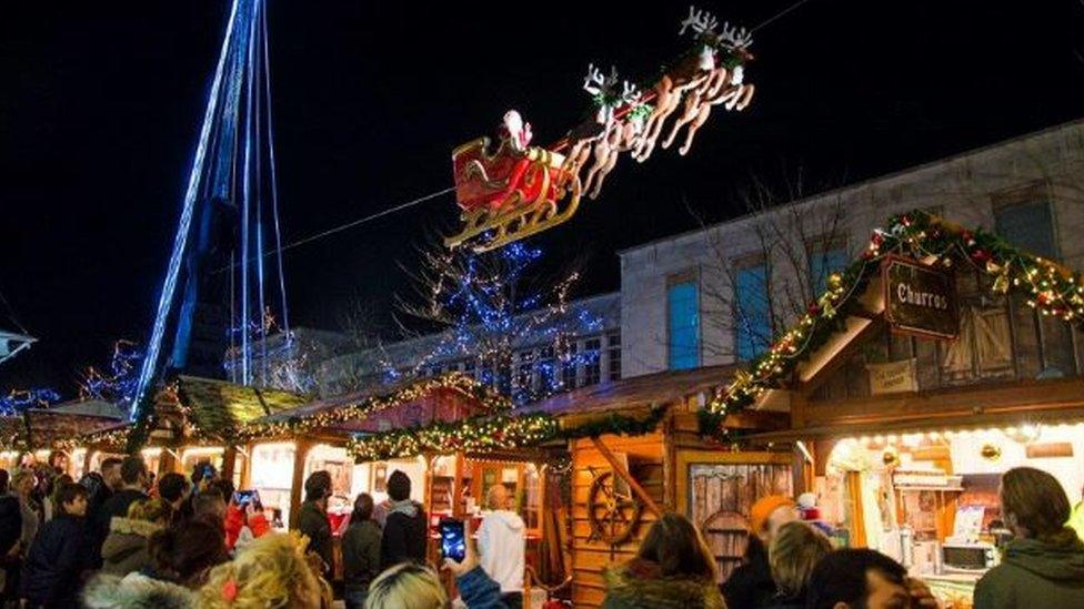 flying Santa in Southampton