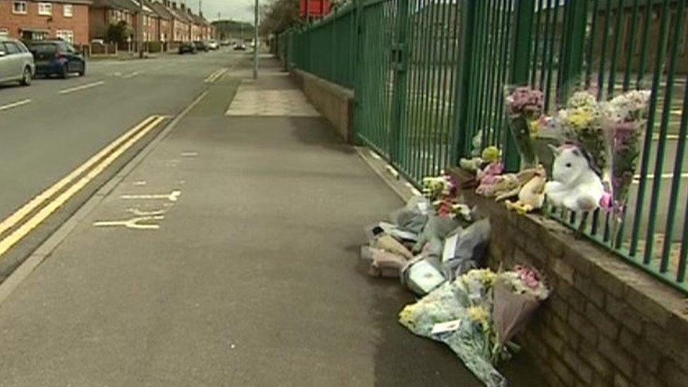 Tributes left at the scene