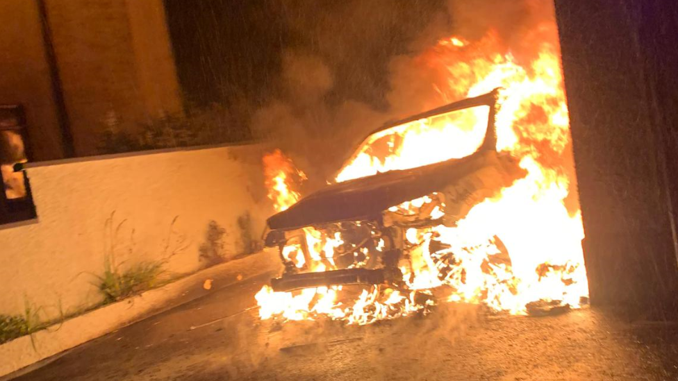 Burning car