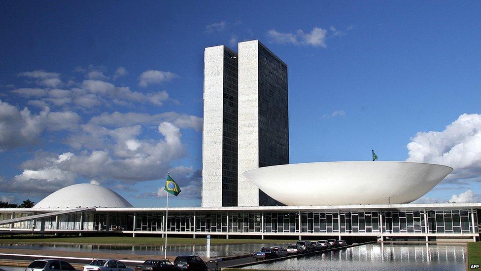 View of the Brazilian Congress in Brasilia, Brazil, on 30 May, 2005