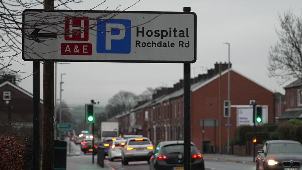 Car parking signs for Royal Oldham Hospital