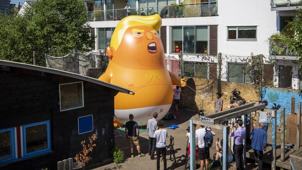 inflatable baby at Martin Luther King adventure playground in Islington