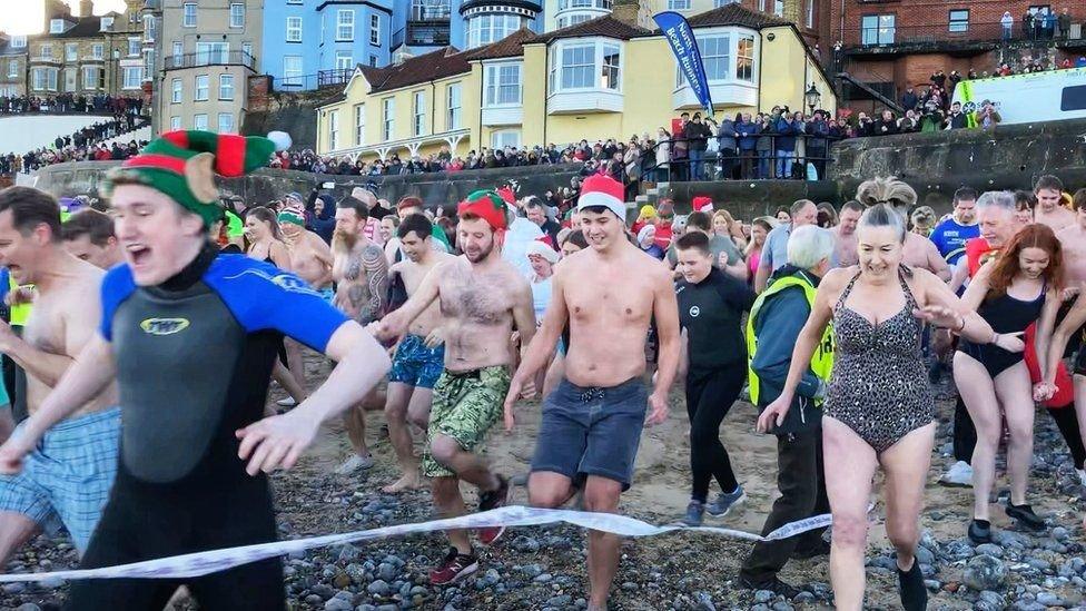 Dippers at Cromer in Norfolk