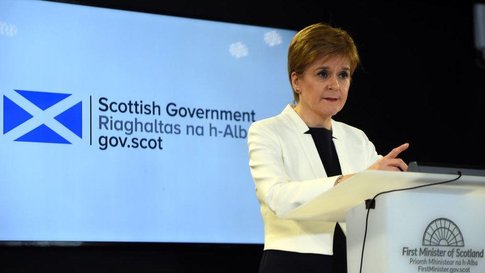 Nicola Sturgeon at a Covid briefing