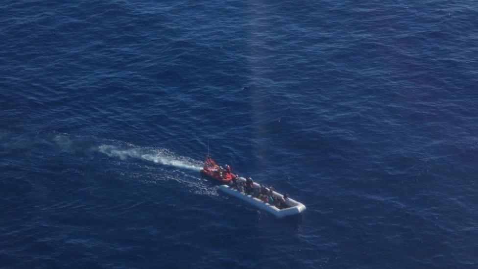 Aerial photo of a boat in the sea