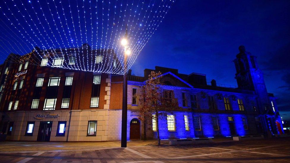 Keel Square lit up