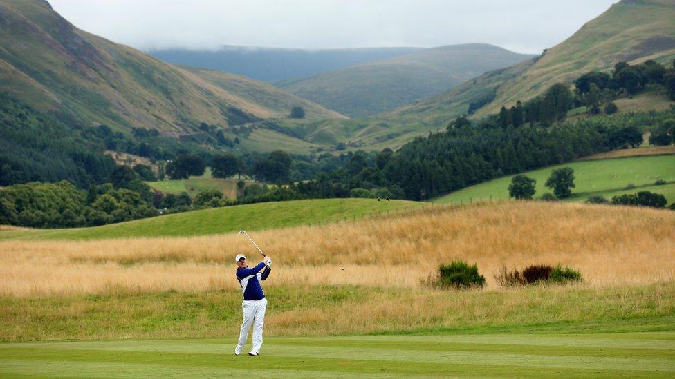 Richie Ramsay of Scotland in action during the third round of the Johnnie Walker Championship at Gleneagles on August 24, 2013