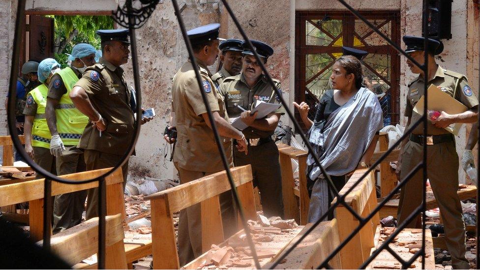 St Sebastian's church in Negombo was severely damaged