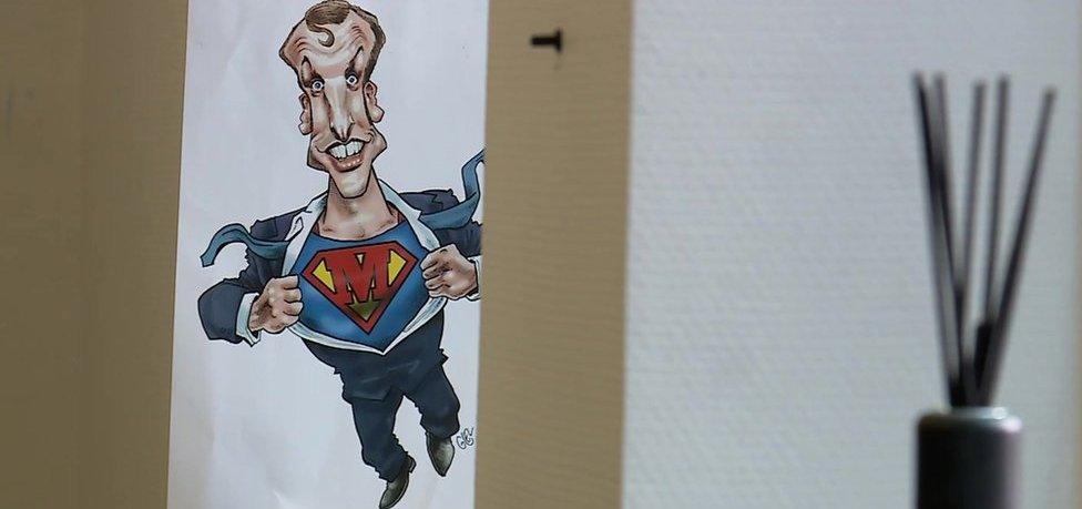 A cartoon of "Super Macron"