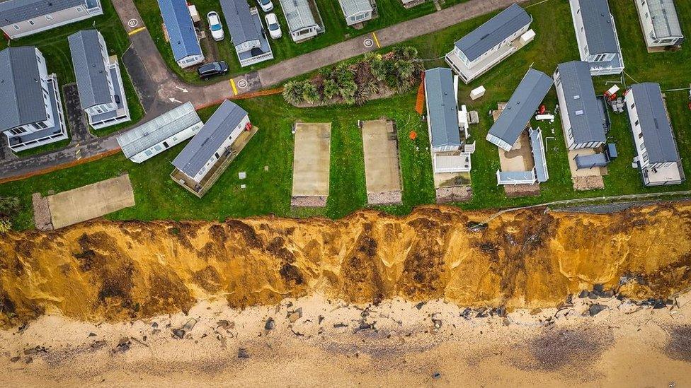 Aerial view pf part of the Pakefield holiday park