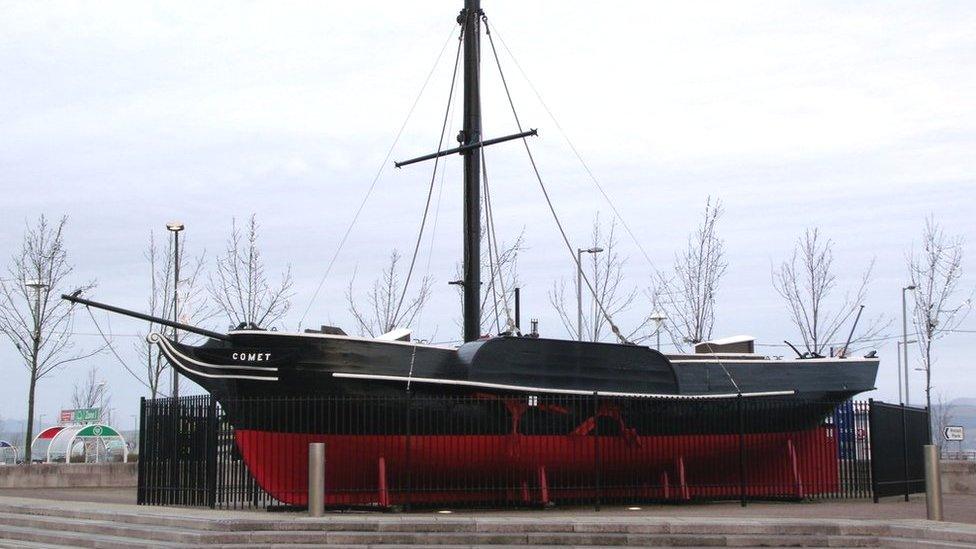 The 1962 replica of the Comet which was located in Port Glasgow
