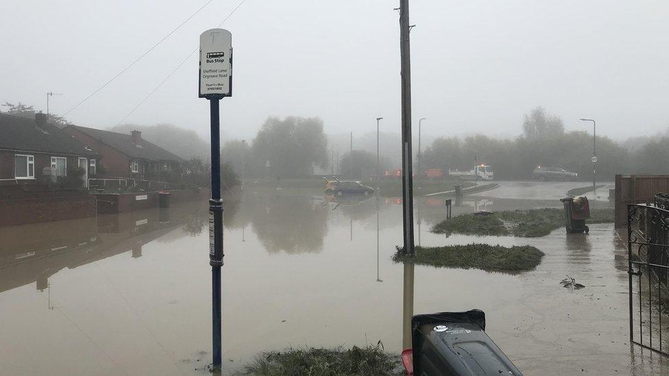 The aftermath in Catcliffe, Rotherham, following flooding caused by Storm Babet