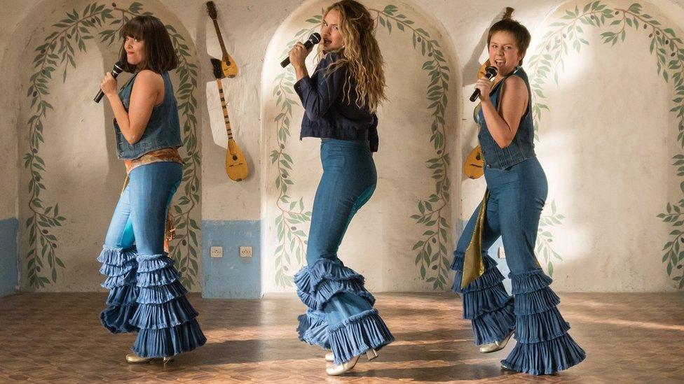 Jessica Keenan Wynn, Lily James and Alexa Davies in Mamma Mia! Here We Go Again