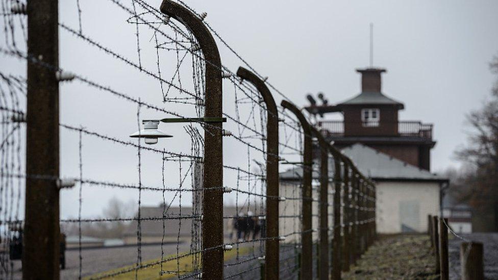 Fencing surrounding Buchenwald death camp