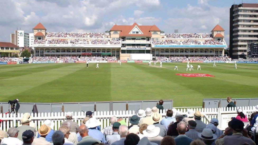 Cricket being played at Trent Bridge