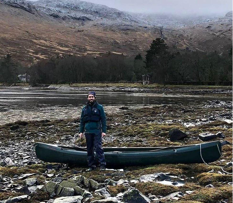 Alex and his kayak