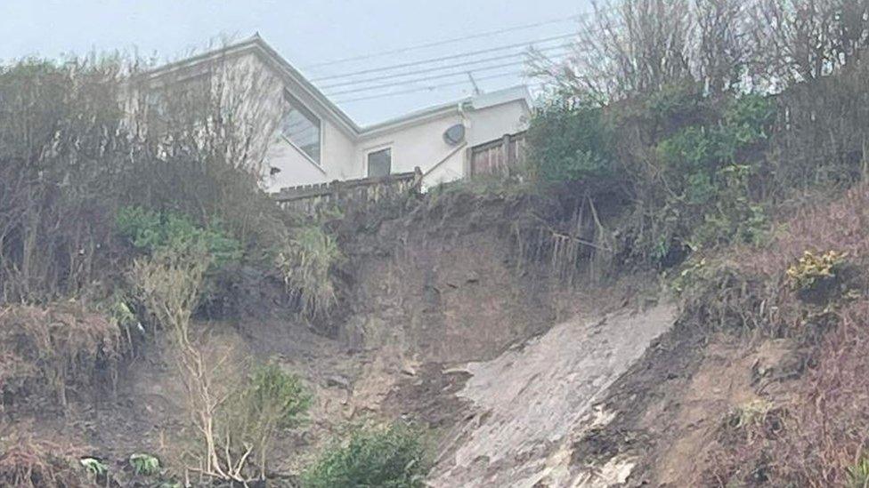 Property and landslip in Laxey