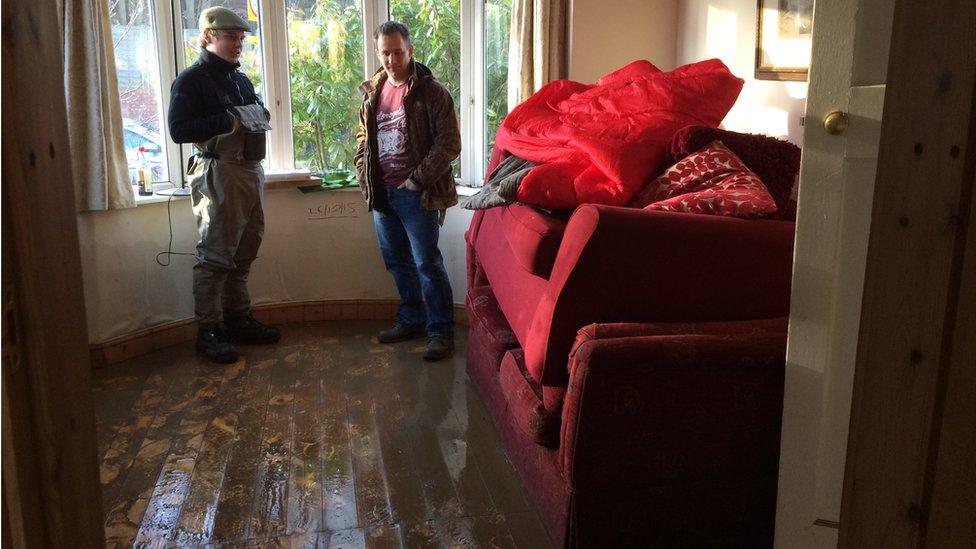 Flooded house in York