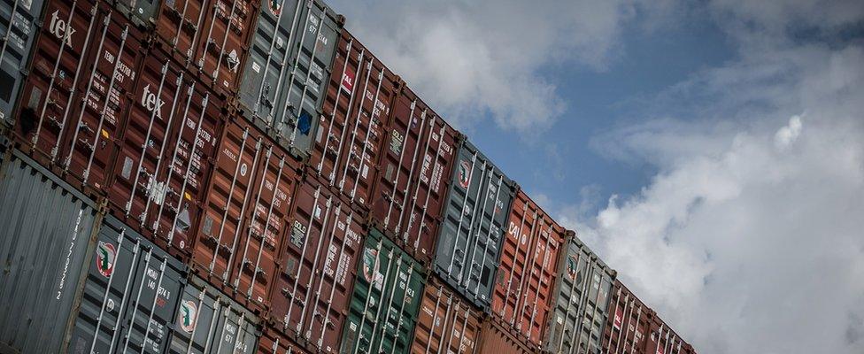 Shipping containers at Southampton, UK