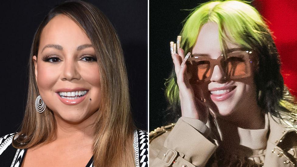 Mariah Carey (left) and Billie Eilish