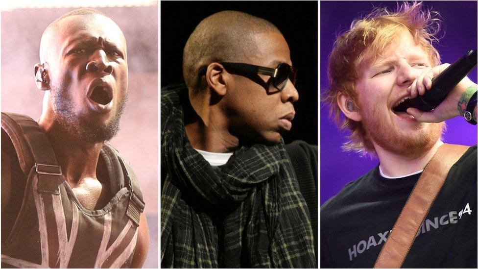 Stormzy, Jay-Z and Ed Sheeran