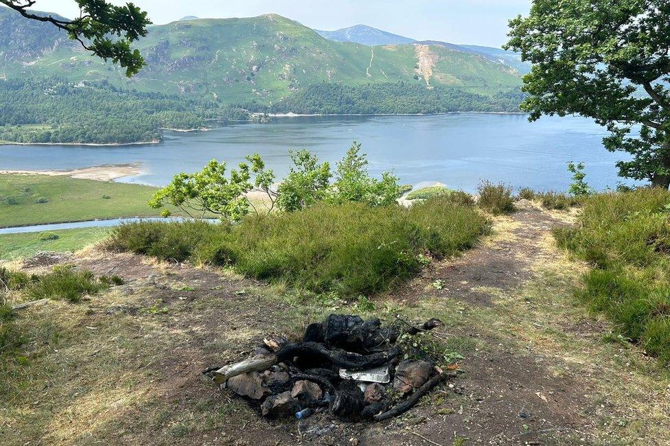 Barbecue fire at Surprise View