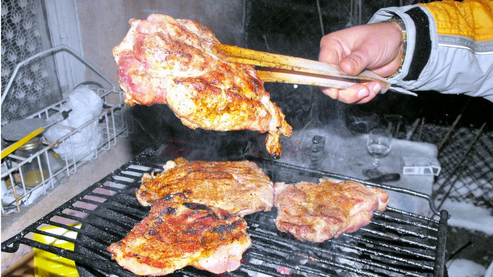 Traditional Bulgarian Christmas grilled pork