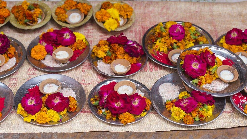 Flower petals for Puja ceremony