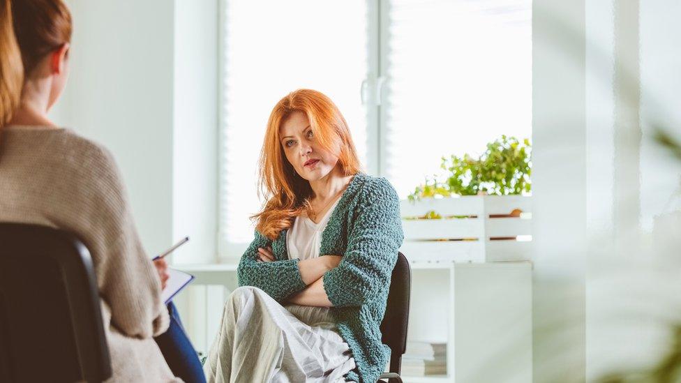 Woman with psychologist