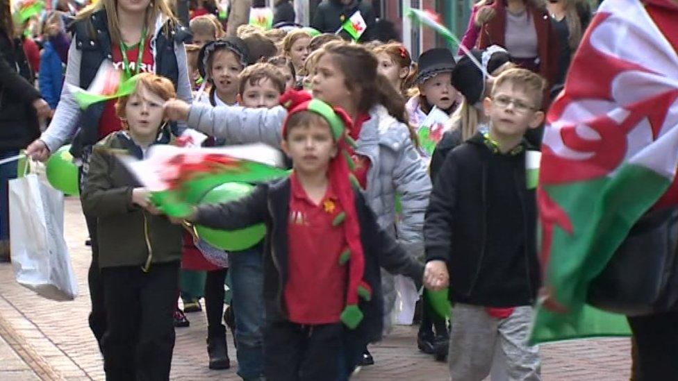 St David's Day parade in Wrexham