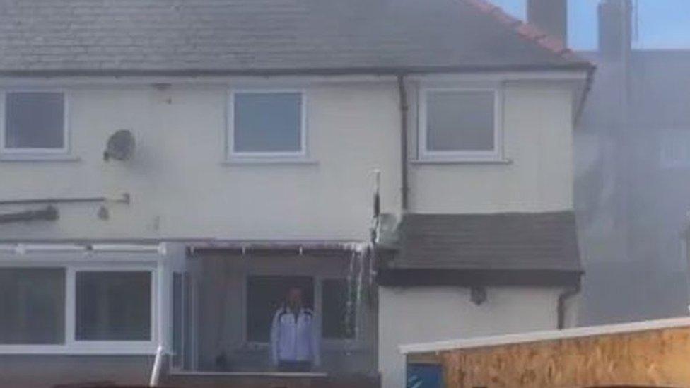 The cellar of this house and the neighbouring property were flooded by water from the burst