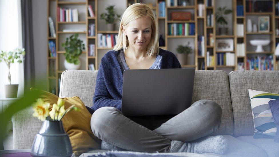 Woman working from home