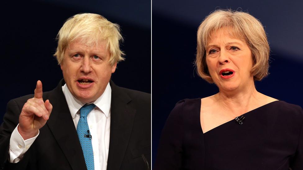 Boris Johnson and Theresa May