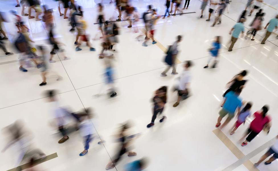 Commuters at a station