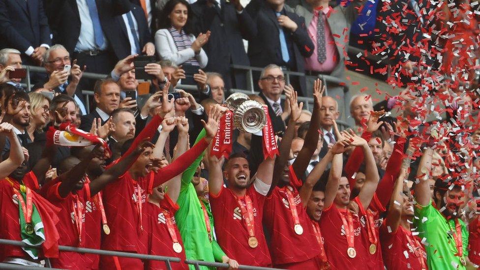 Liverpool captain Jordan Henderson lifted the trophy