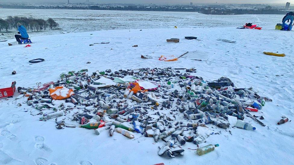 Rubbish left on Newcastle's Town Moor