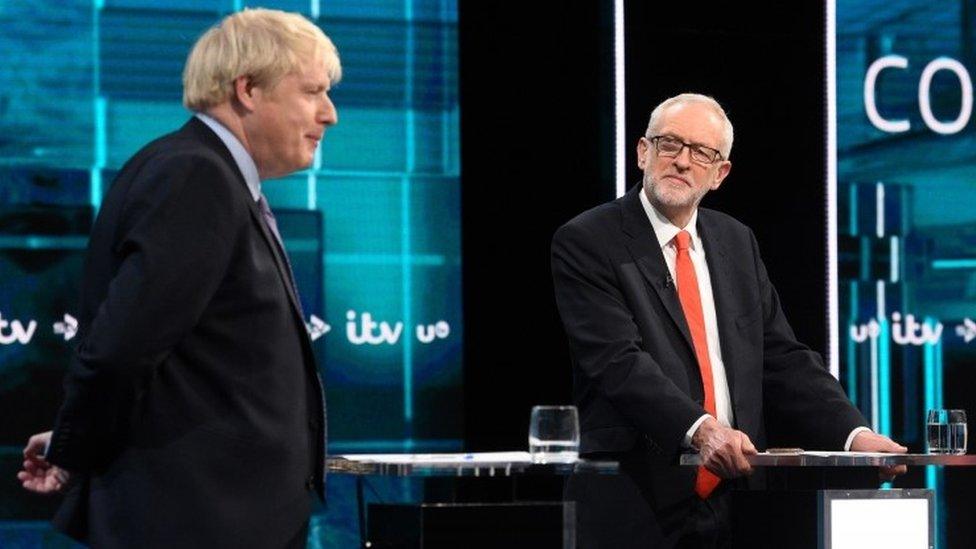 Johnson and Corbyn during ITV debate