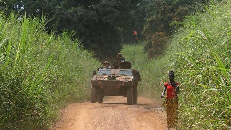 A French army vehicle near Bangui