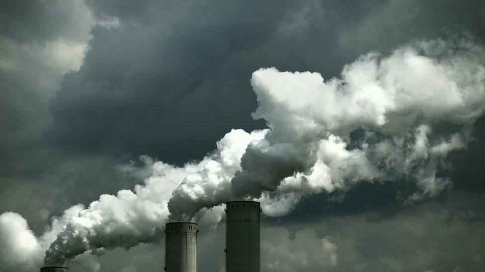 Chimneys at a coal-fired power station in Germany