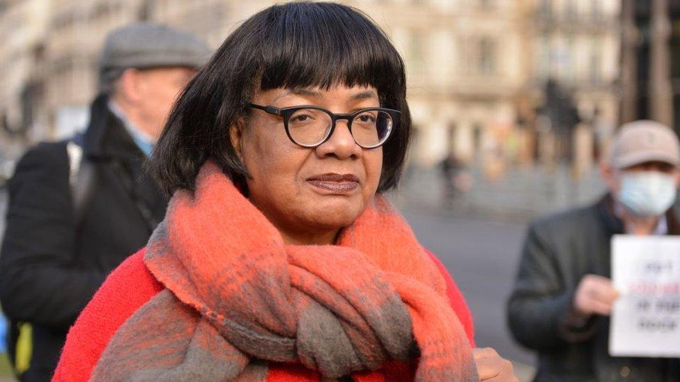 Labour Party MP Diane Abbott seen at a vigil.