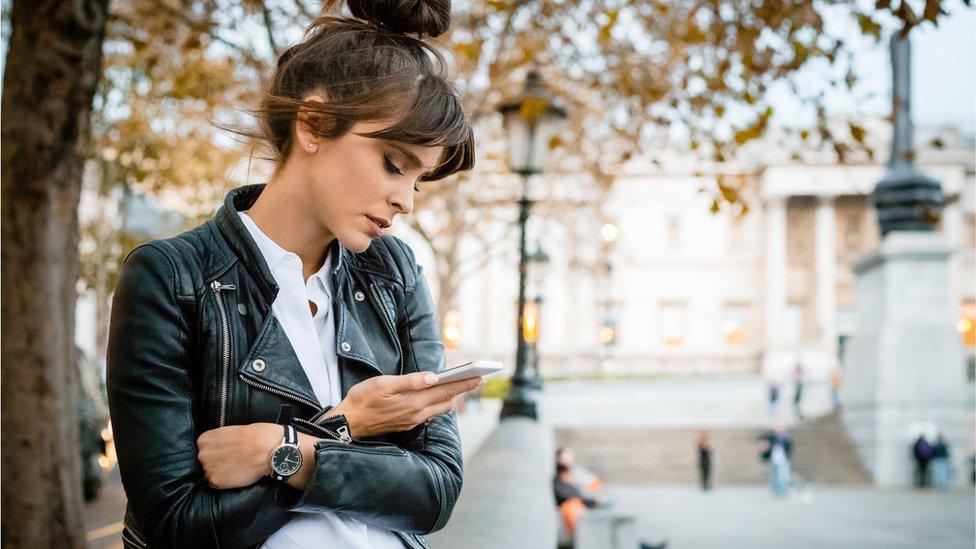 woman with mobile